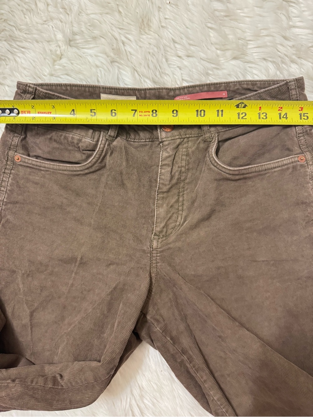 Anthropologie Pilcro The Gwen Full Length Wide Leg Corduroy Pants Women Sz 28 - Picture 7 of 11